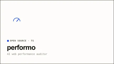 performo — A web performance auditor powered by Claude AI — actionable insights into what is slowing your site down.