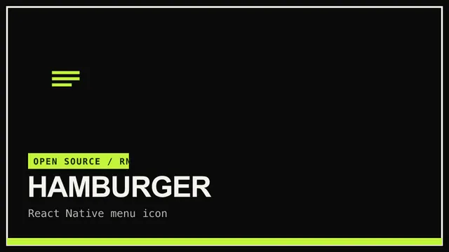 react-native-animated-hamburger — A smooth, customisable animated hamburger menu icon component for React Native.